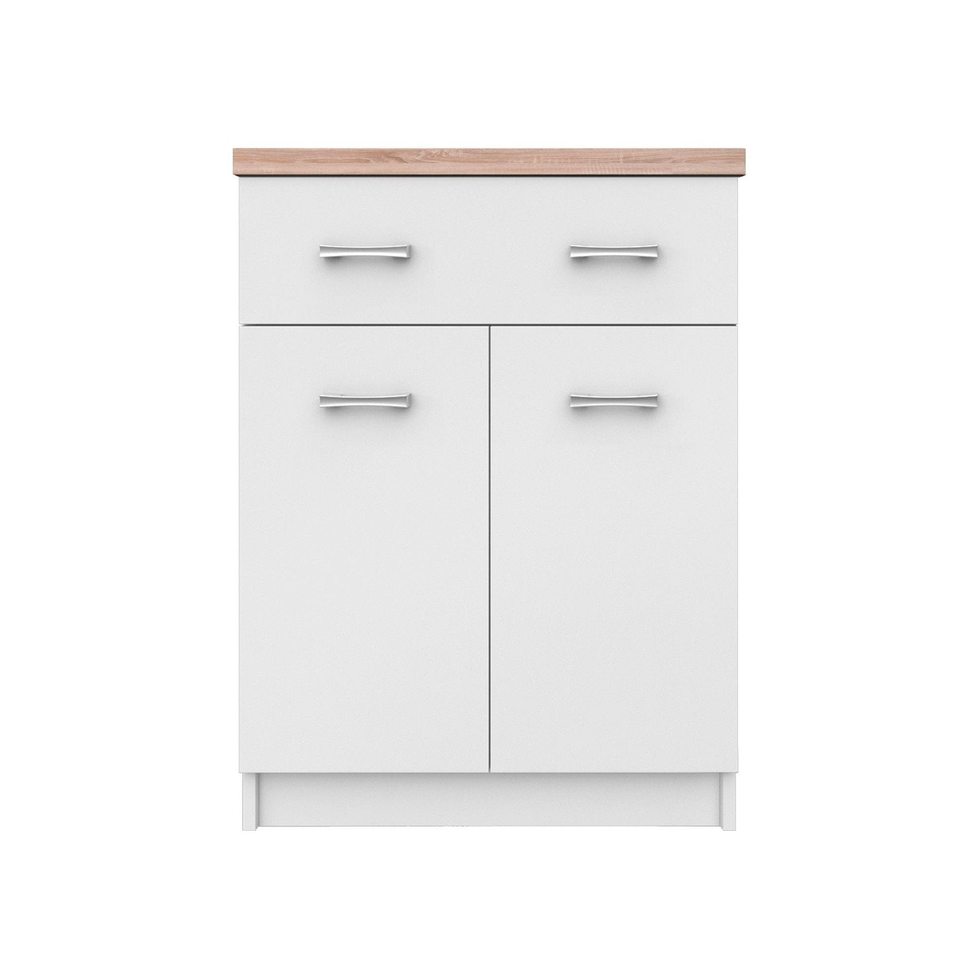 Comoda Top Mix, alb/stejar sonoma, PAL laminat, 60x33x85 cm