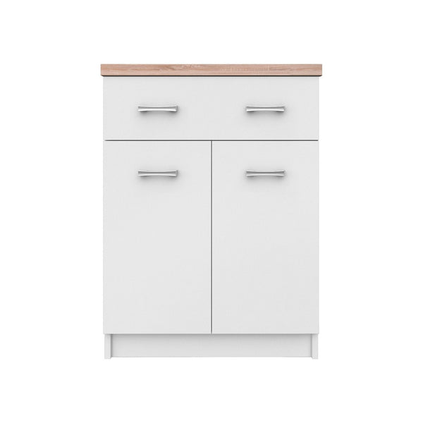 Comoda Top Mix, alb/stejar sonoma, PAL laminat, 60x33x85 cm