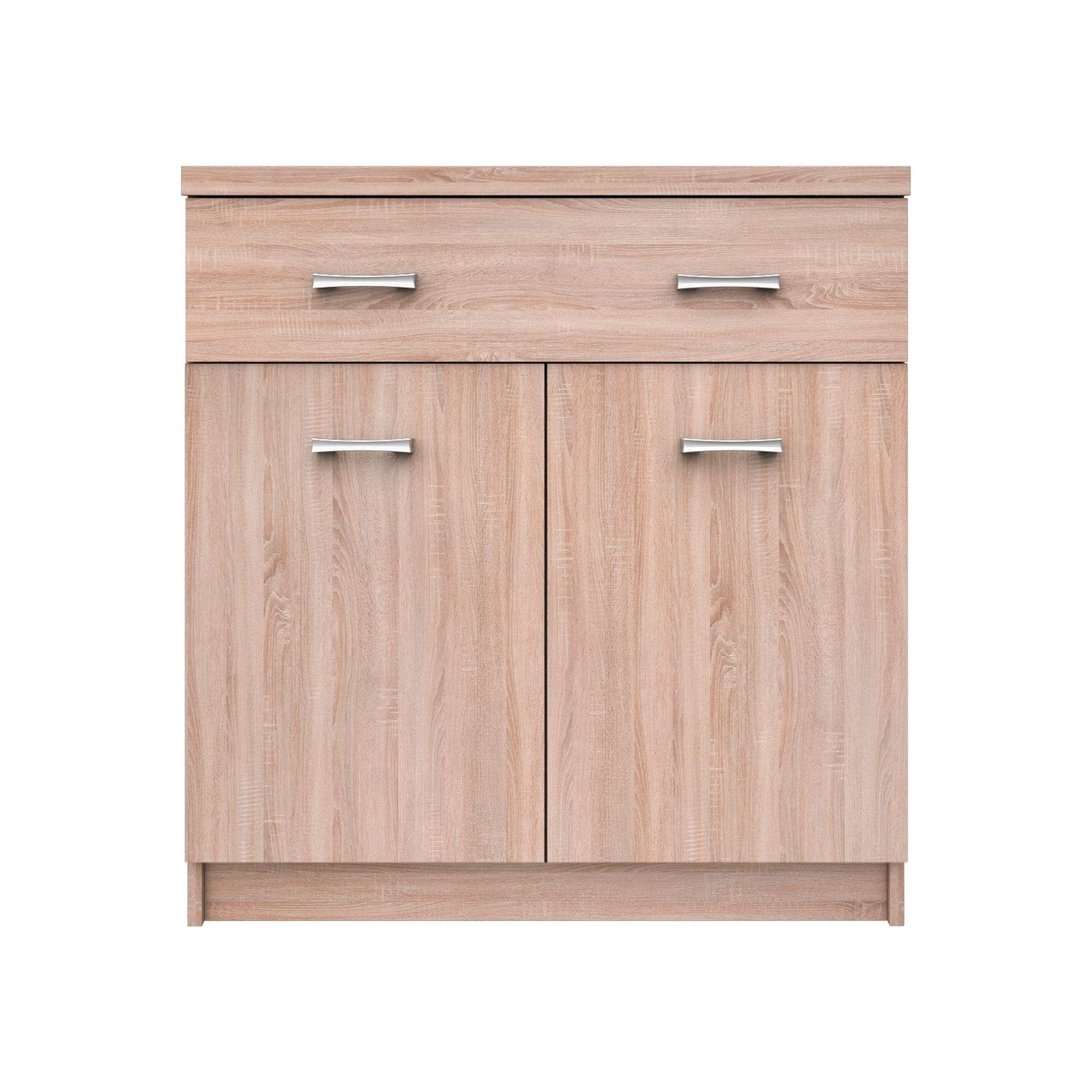 Comoda TOP MIX, stejar sonoma, PAL laminat, cu 2 usi si un sertar, 80x33x85 cm