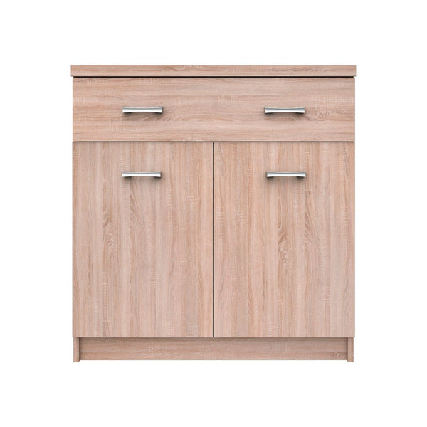 Comoda TOP MIX, stejar sonoma, PAL laminat, cu 2 usi si un sertar, 80x33x85 cm