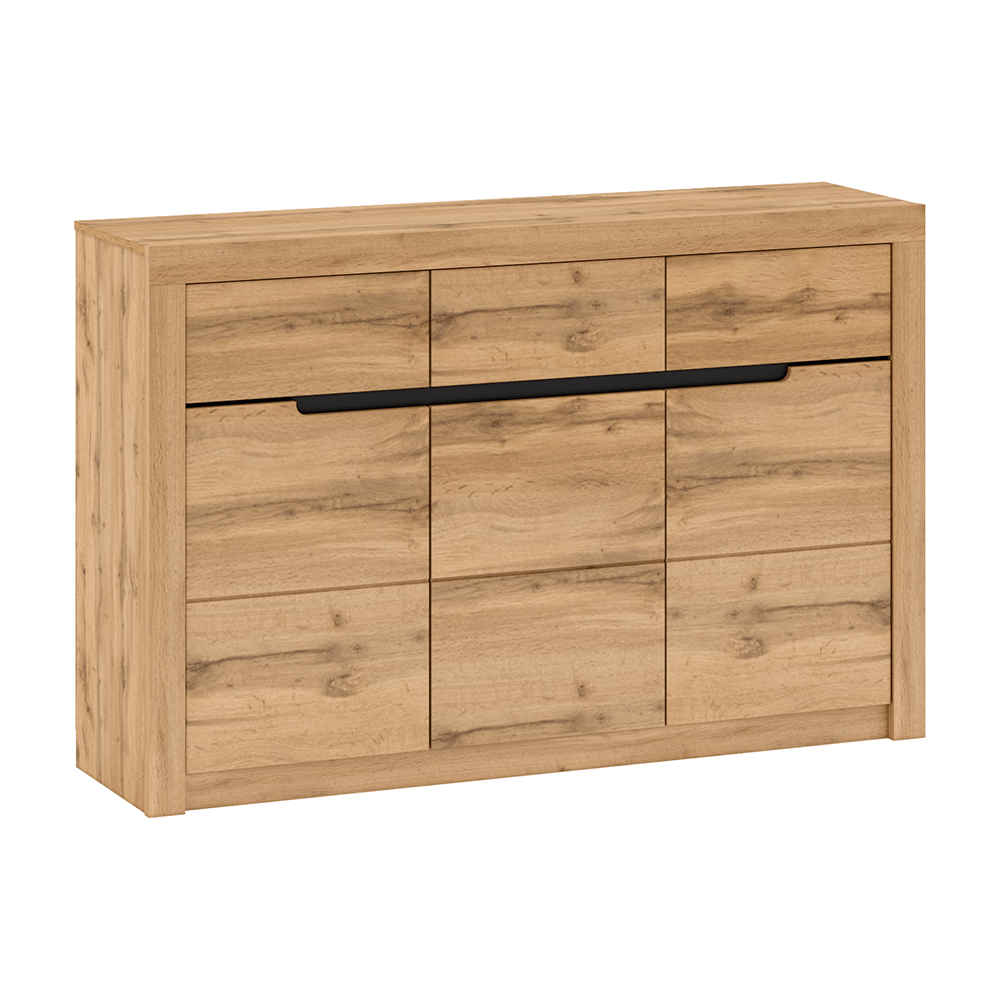 Comoda TORONTA, stejar wotan, DTD laminat, 148x40x96 cm