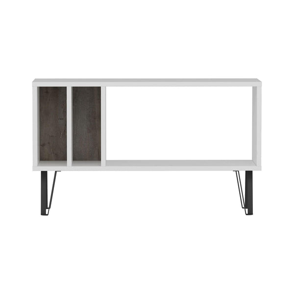 Comoda TV ARVEN, alb/stejar inchis, PAL melaminat, 90x25x53 cm