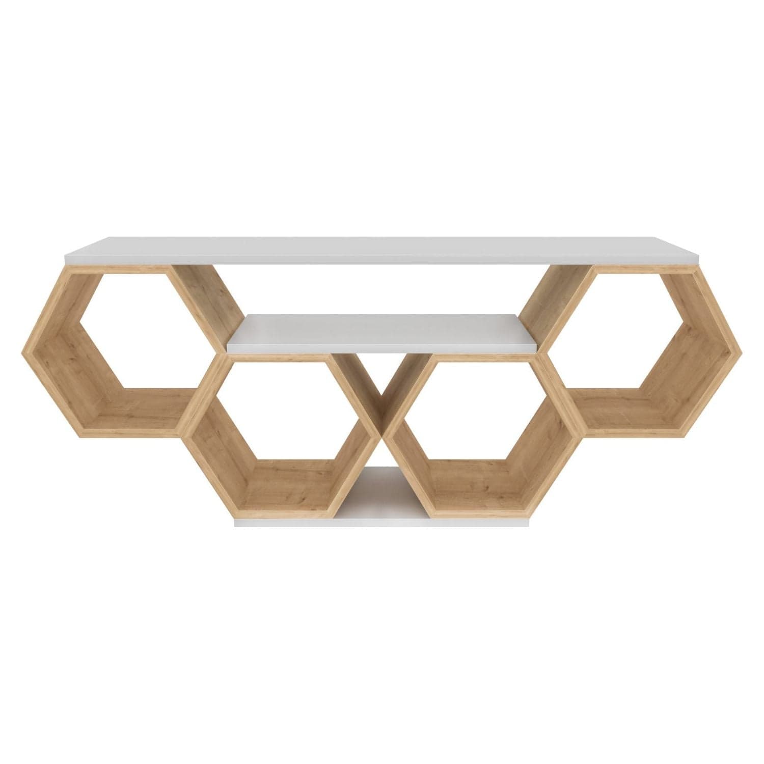 Comoda TV BAL, stejar/alb, PAL melaminat, 140x30x56 cm