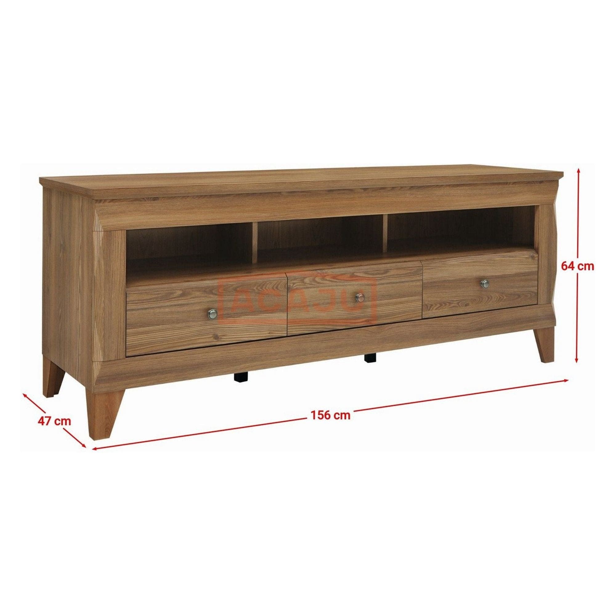 Comoda TV BERGEN RTV3S, stejar auriu, PAL, 156x47x64 cm