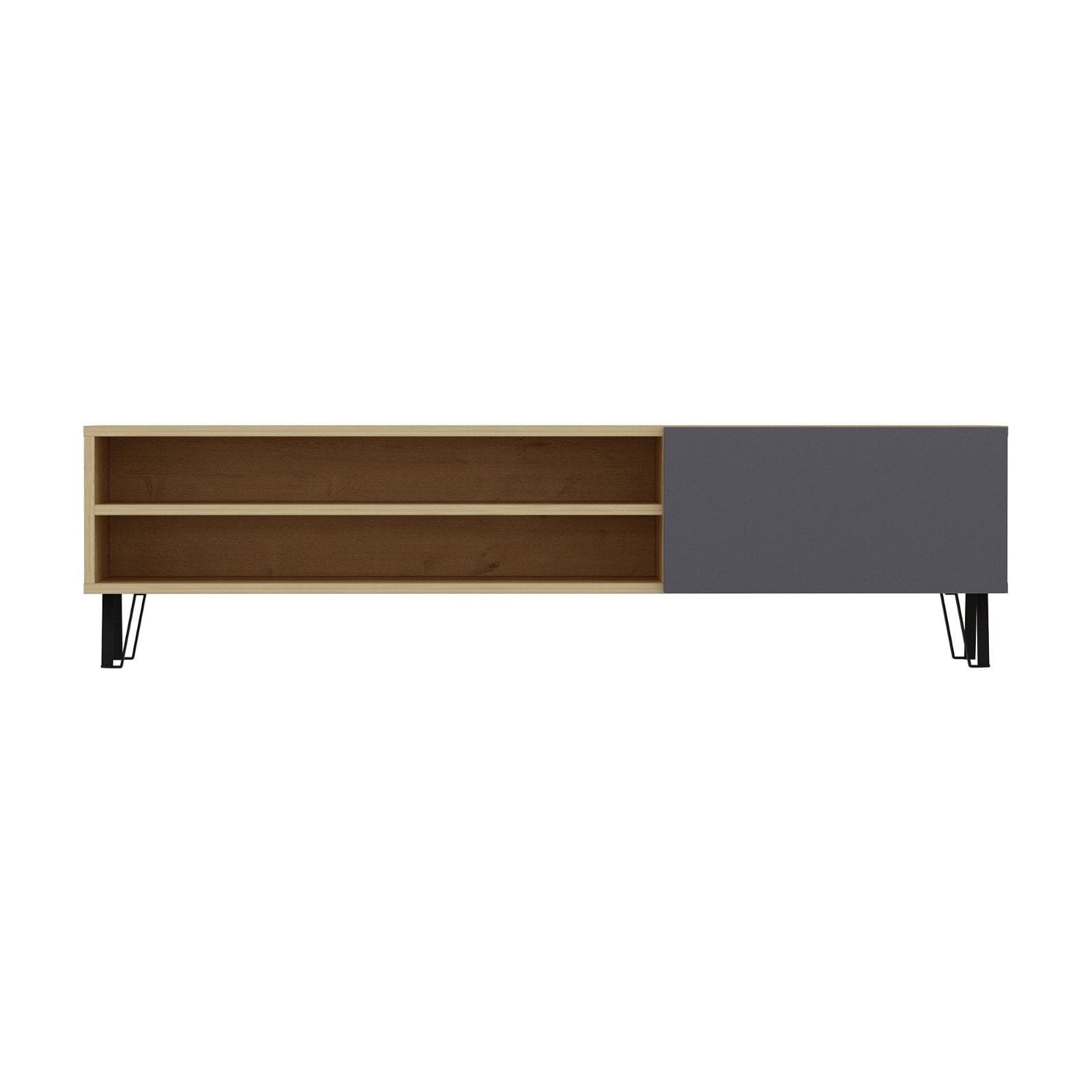 Comoda TV BLAKE, stejar/gri, PAL melaminat, 160x37x47 cm