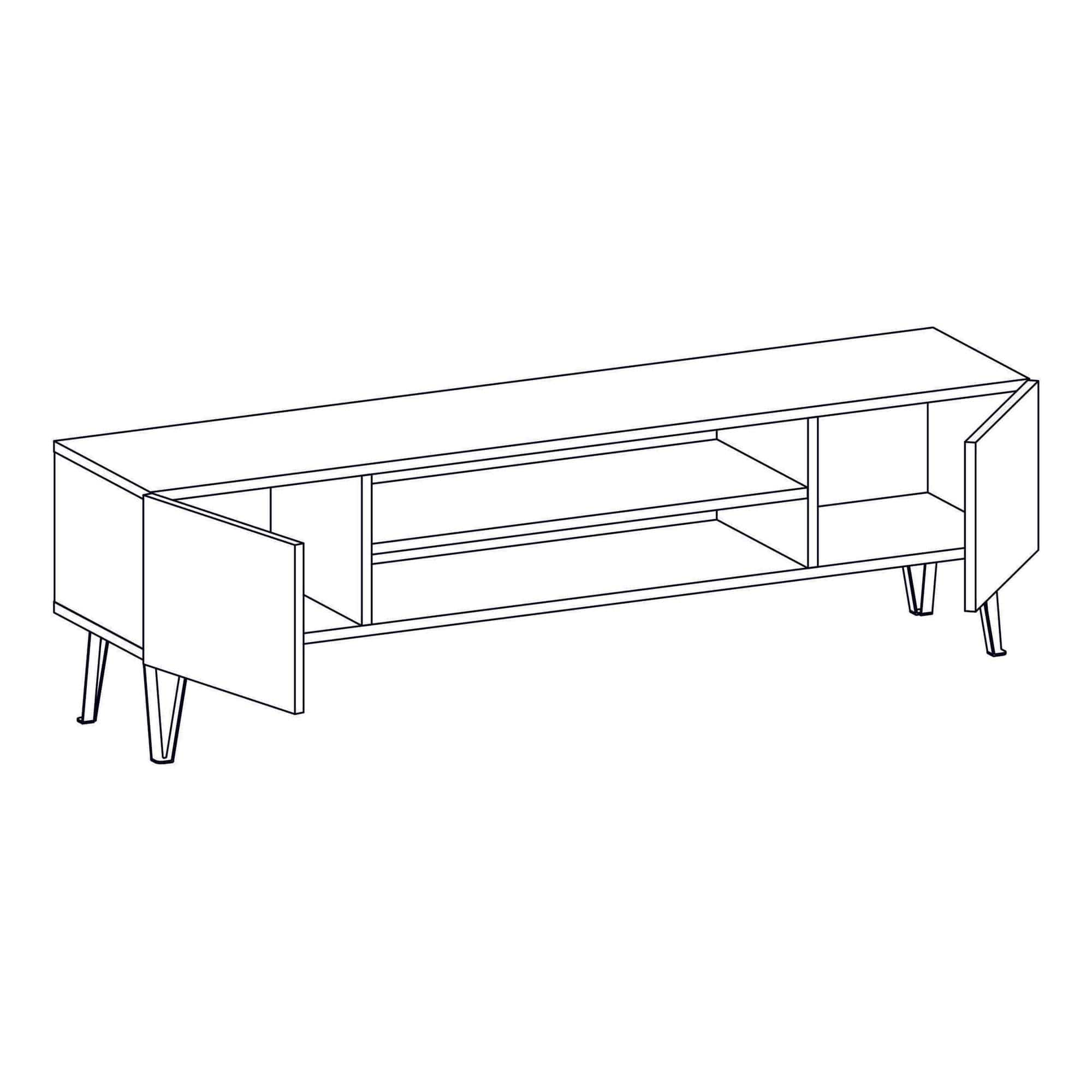 Comoda TV BLOOM, gri/stejar, PAL melaminat, 160x37x47 cm