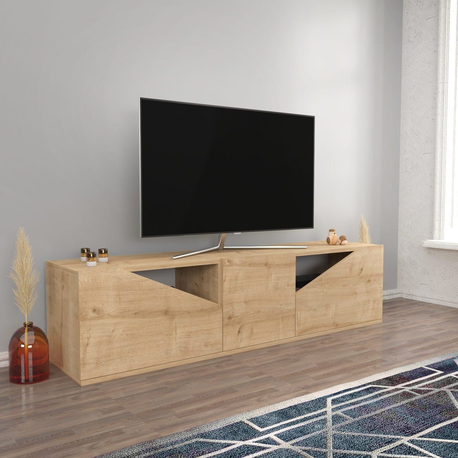 Comoda TV CARSON, stejar, PAL melaminat, 160x35x40 cm