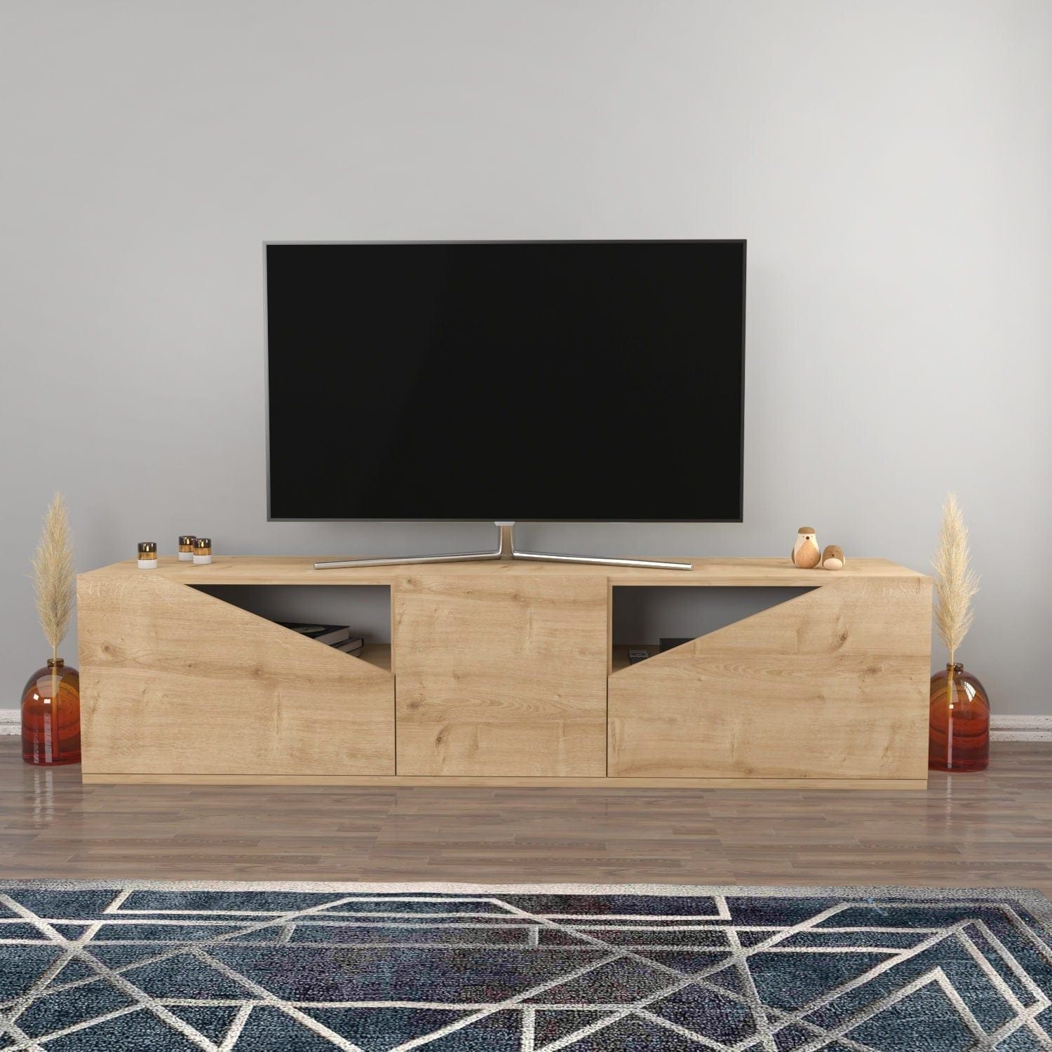 Comoda TV CARSON, stejar, PAL melaminat, 160x35x40 cm