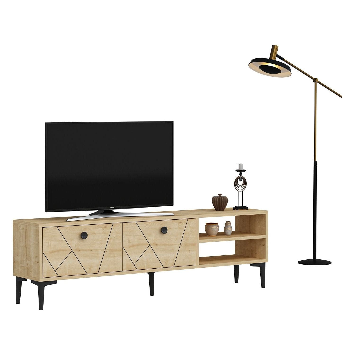 Comoda TV CLARA, stejar grafit, PAL melaminat, 150x30x45 cm