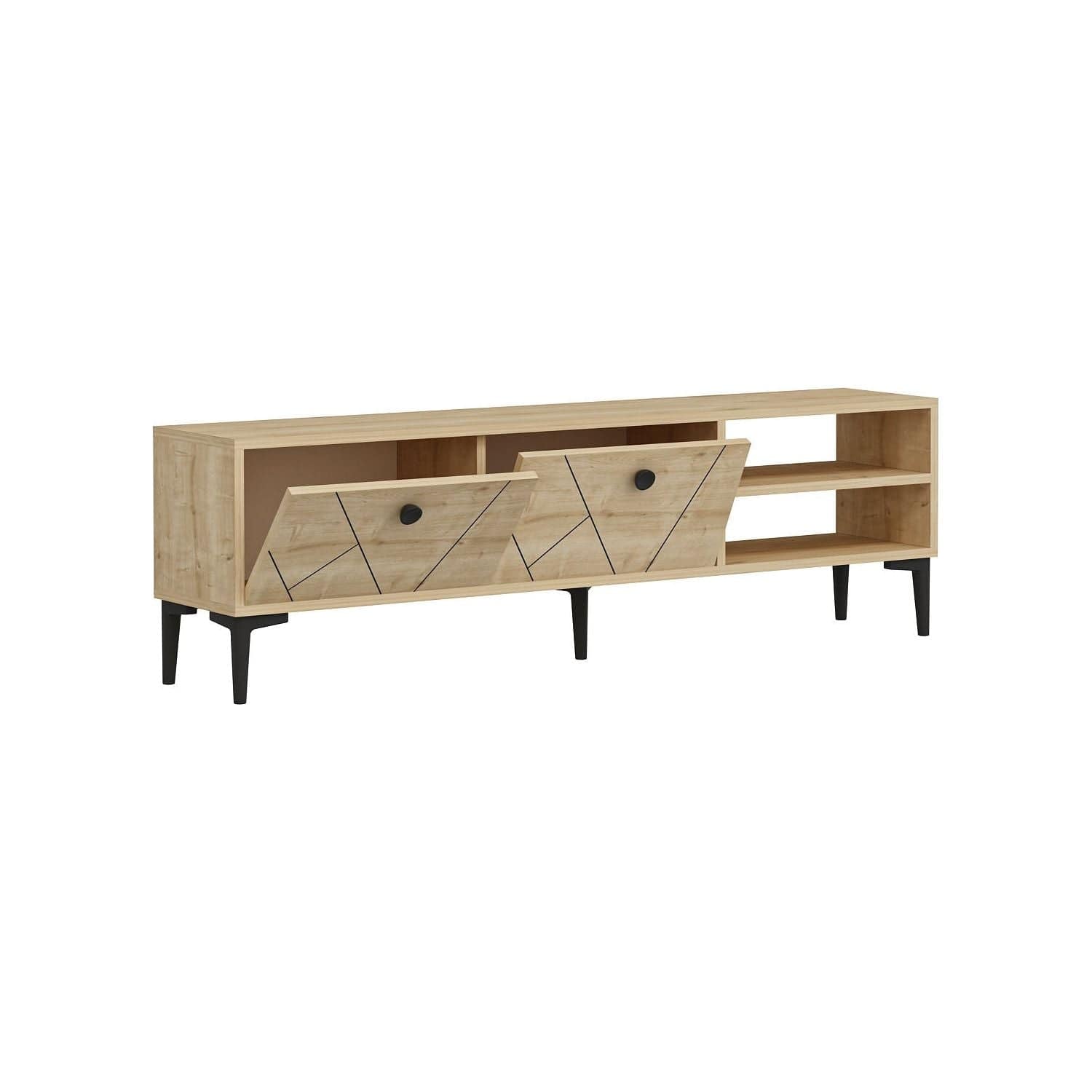 Comoda TV CLARA, stejar grafit, PAL melaminat, 150x30x45 cm