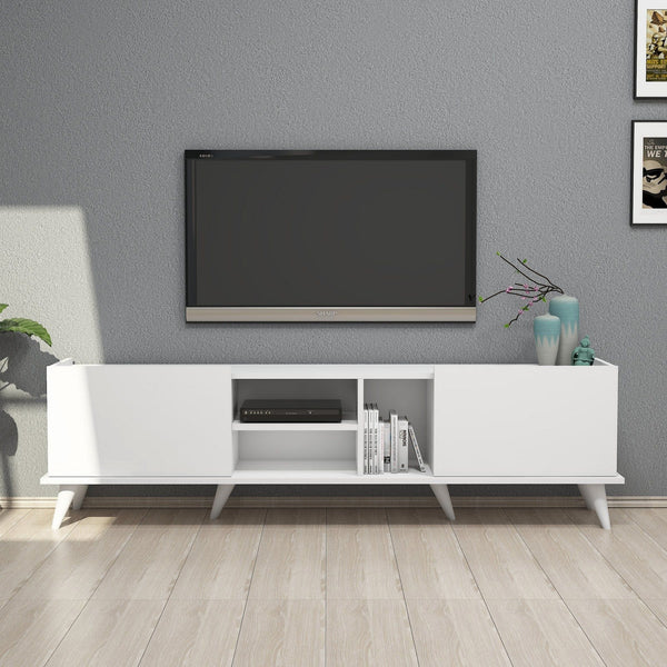 Comoda TV ELEGANTE 1320, alb, PAL melaminat, 180x34x52 cm