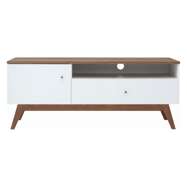 Comoda TV HEDA, nuc/alb, PAL/lemn, 135x41x55 cm
