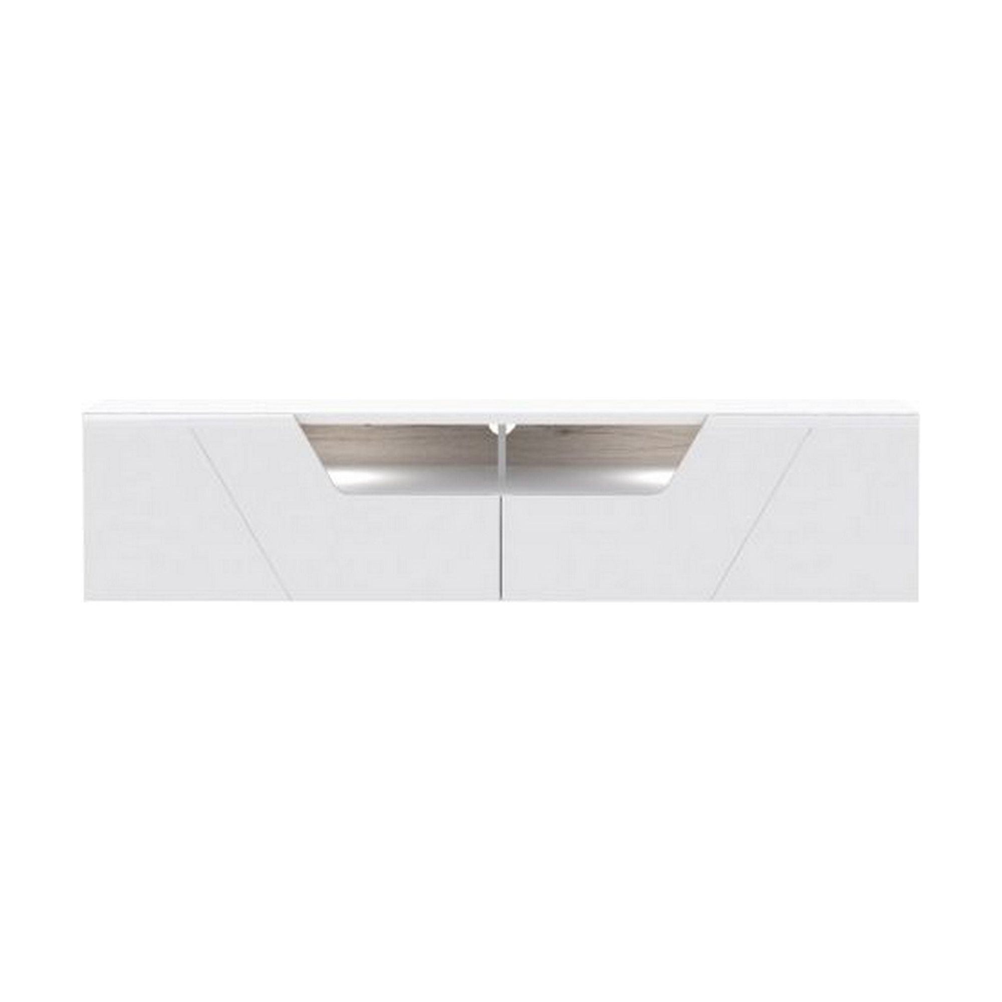 Comoda TV KANDO, alb, PAL, 160x50x38 cm