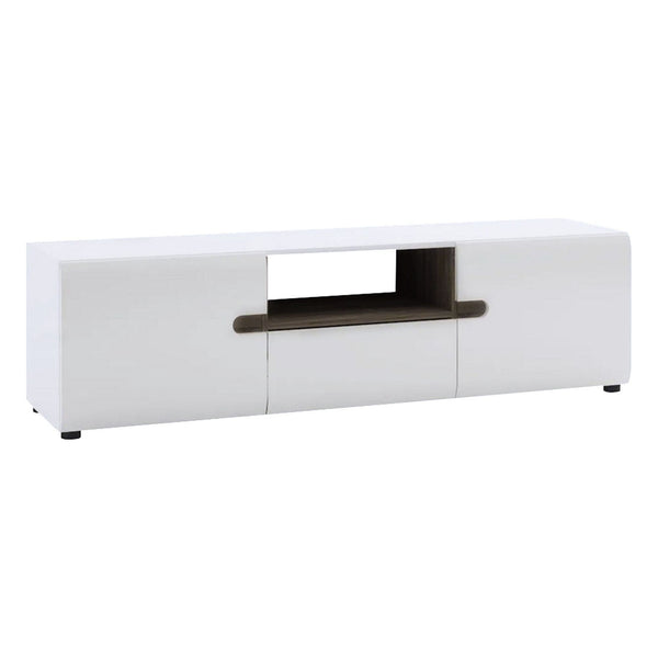 Comoda TV LYNATET TYP 50, alb lucios HG/stejar sonoma truflu, PAL, 164x42x46 cm
