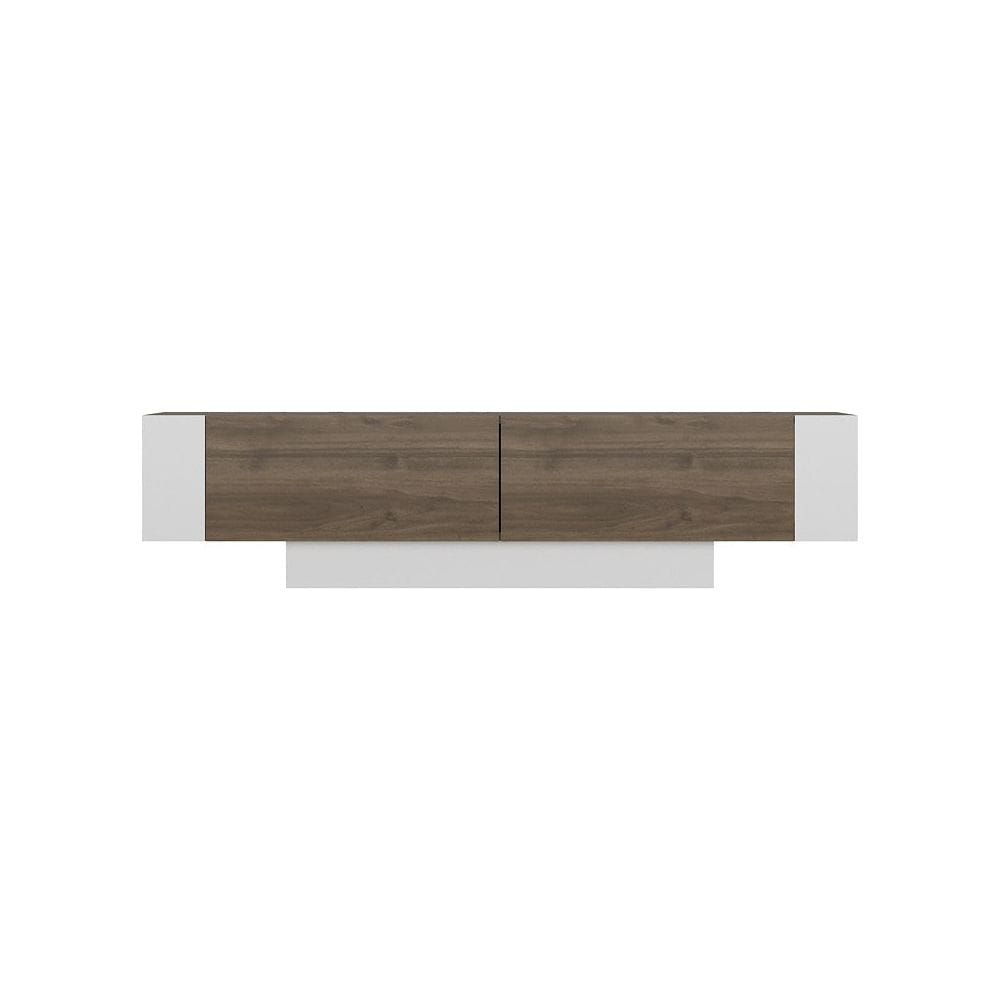 Comoda TV Matera, stejar inchis/alb, PAL melaminat, 150x32x42 cm
