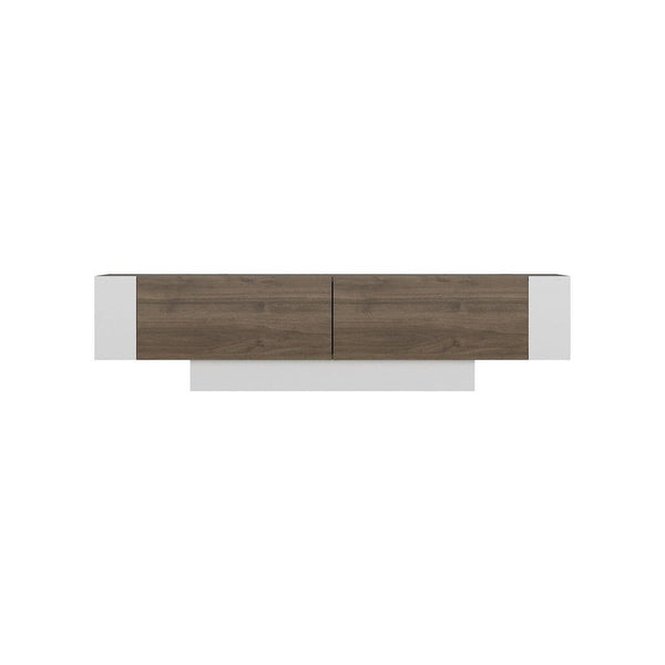 Comoda TV Matera, stejar inchis/alb, PAL melaminat, 150x32x42 cm