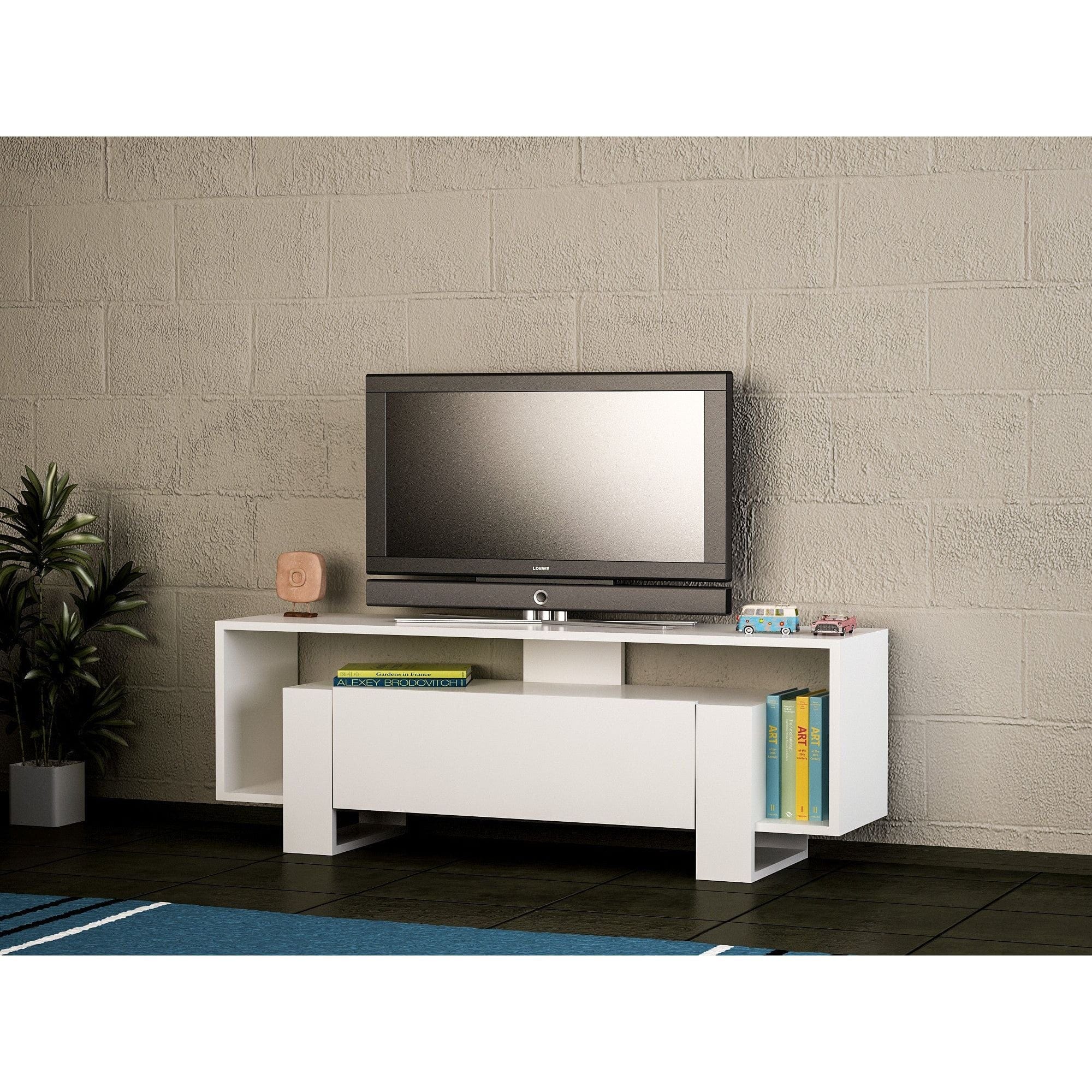 Comoda TV MERY, alb, PAL melaminat, 120x33x49 cm