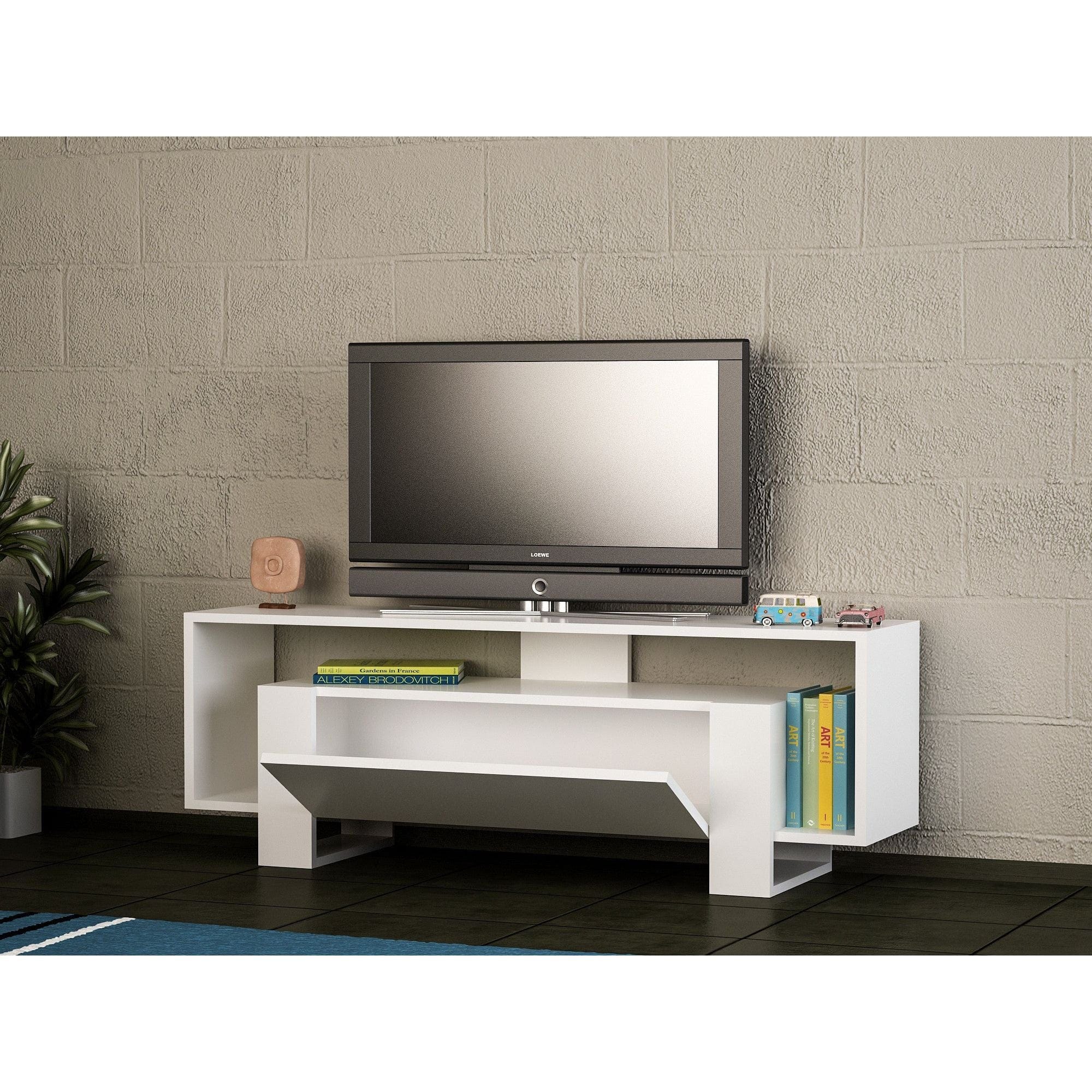 Comoda TV MERY, alb, PAL melaminat, 120x33x49 cm