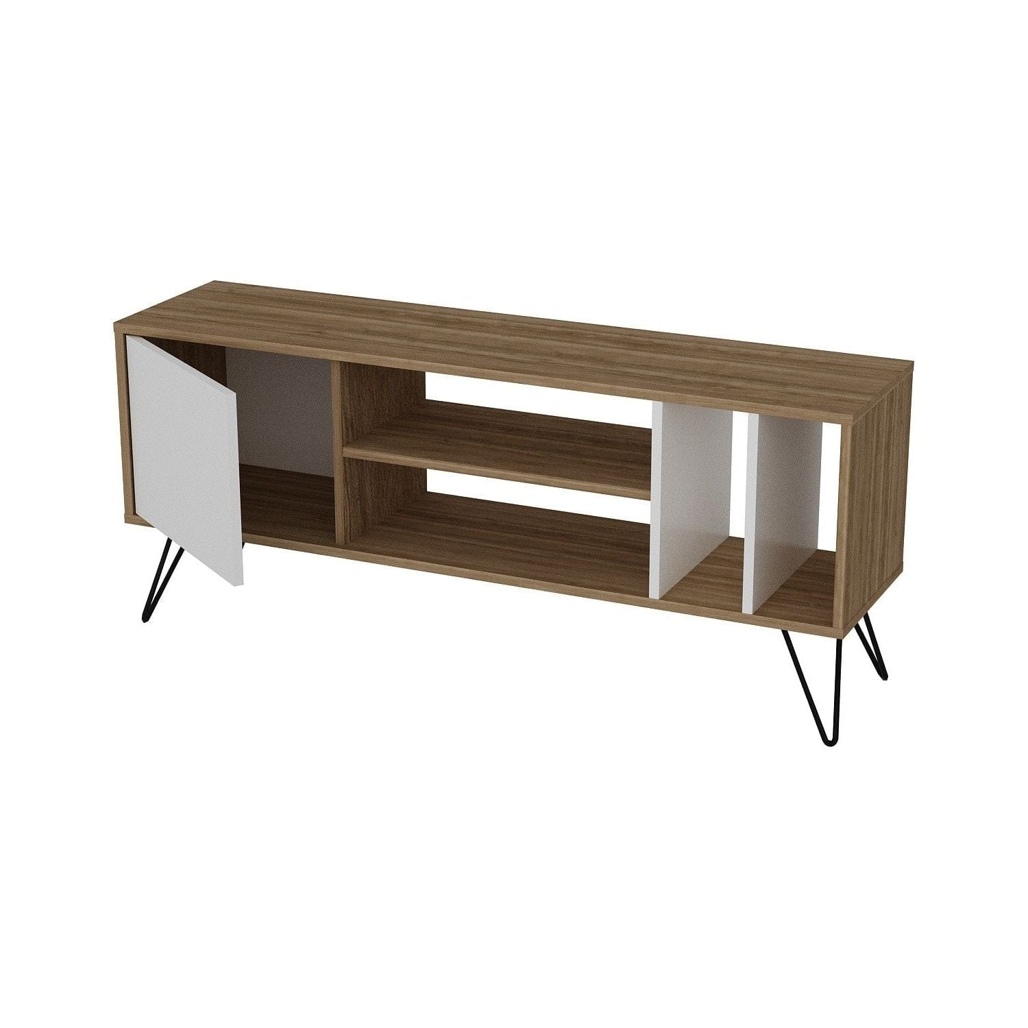 Comoda TV MISTICO-140, nuc/negru/alb, PAL melaminat, 140x36x59 cm