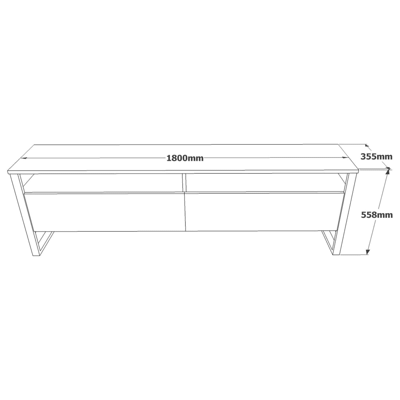 Comoda TV ML19-A, pin atlantic, PAL melaminat/plastic, 180x36x56 cm