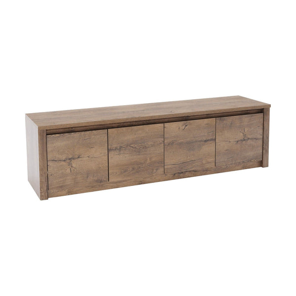 Comoda TV MONTANA K4D, stejar lefkas inchis, PAL melaminat, 170x43x48 cm