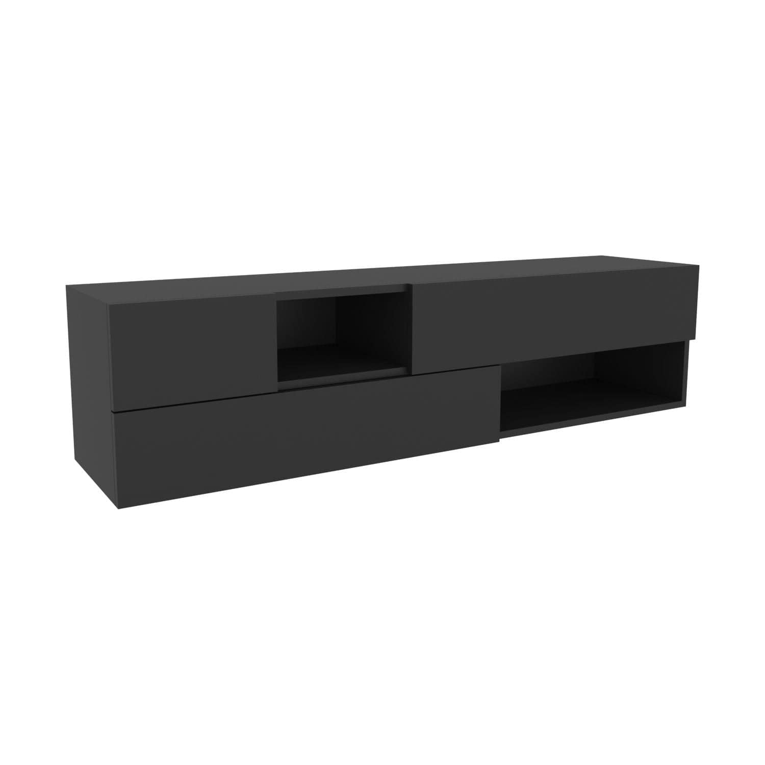 Comoda TV MORTON, gri antracit, PAL melaminat, 160x38x40 cm