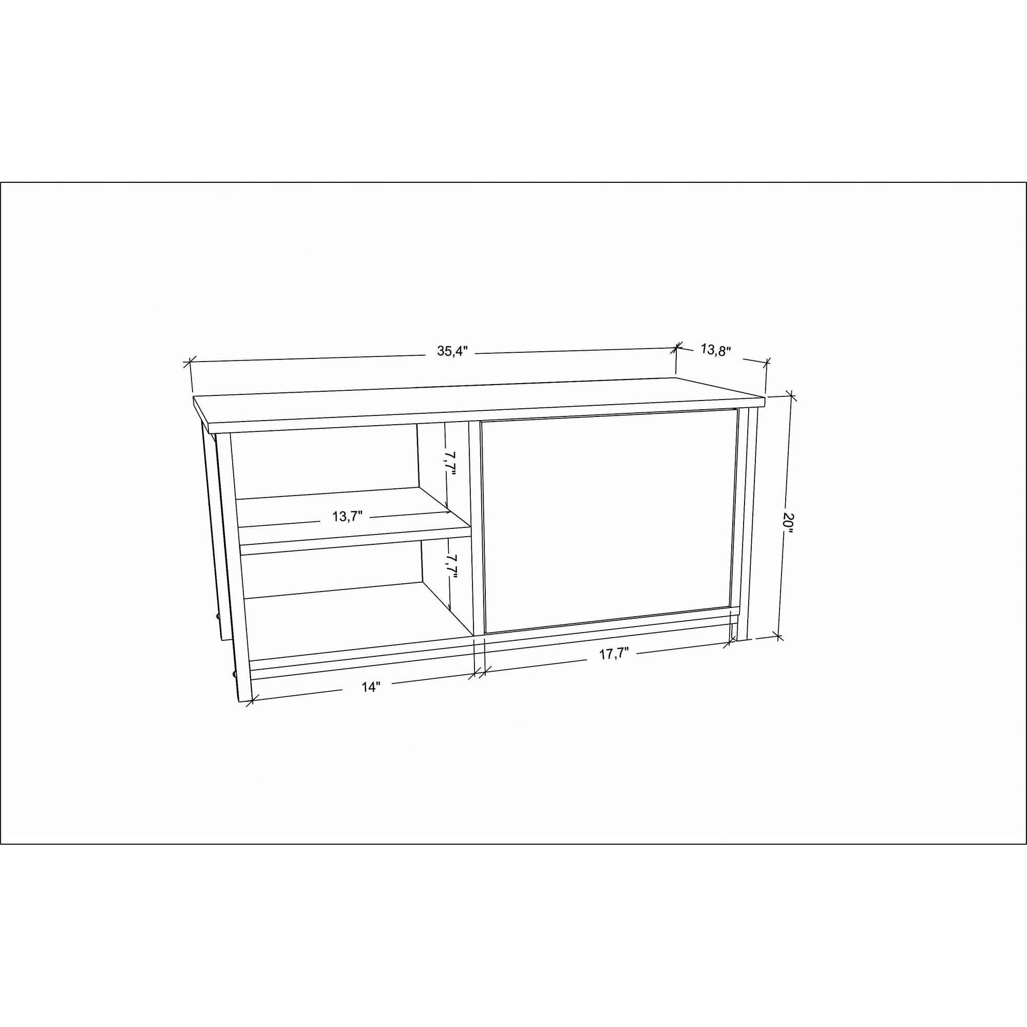 Comoda TV MUSKEGON, alb/gri antracit, PAL melaminat/metal, 90x35x51 cm