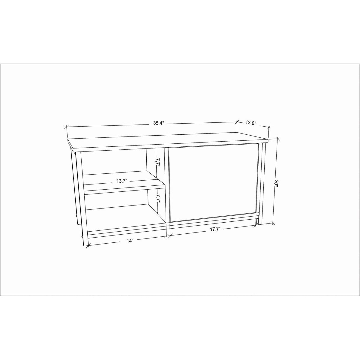 Comoda TV MUSKEGON, alb, PAL melaminat/metal, 90x35x51 cm