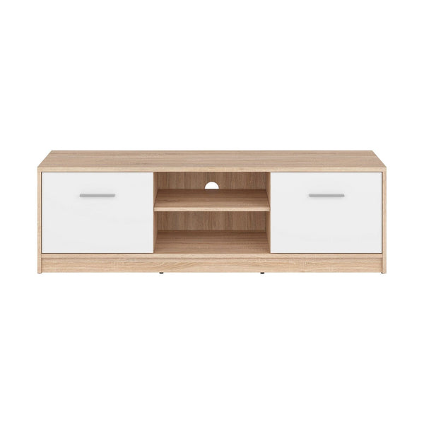 Comoda TV NEPO PLUS, stejar sonoma/alb, PAL laminat, 139x47x43 cm