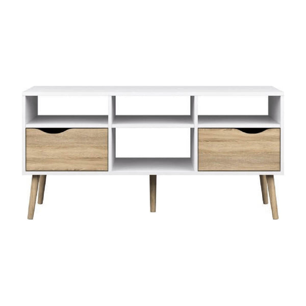 Comoda TV OSLO 75391, stejar sonoma/alb, PAL melaminat, 117x39x57 cm