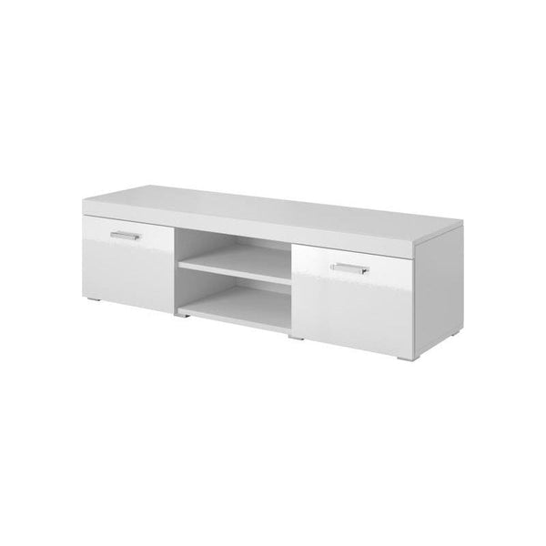 Comoda TV SAMBA REG-9, alb, PAL laminat, 140x39x45 cm