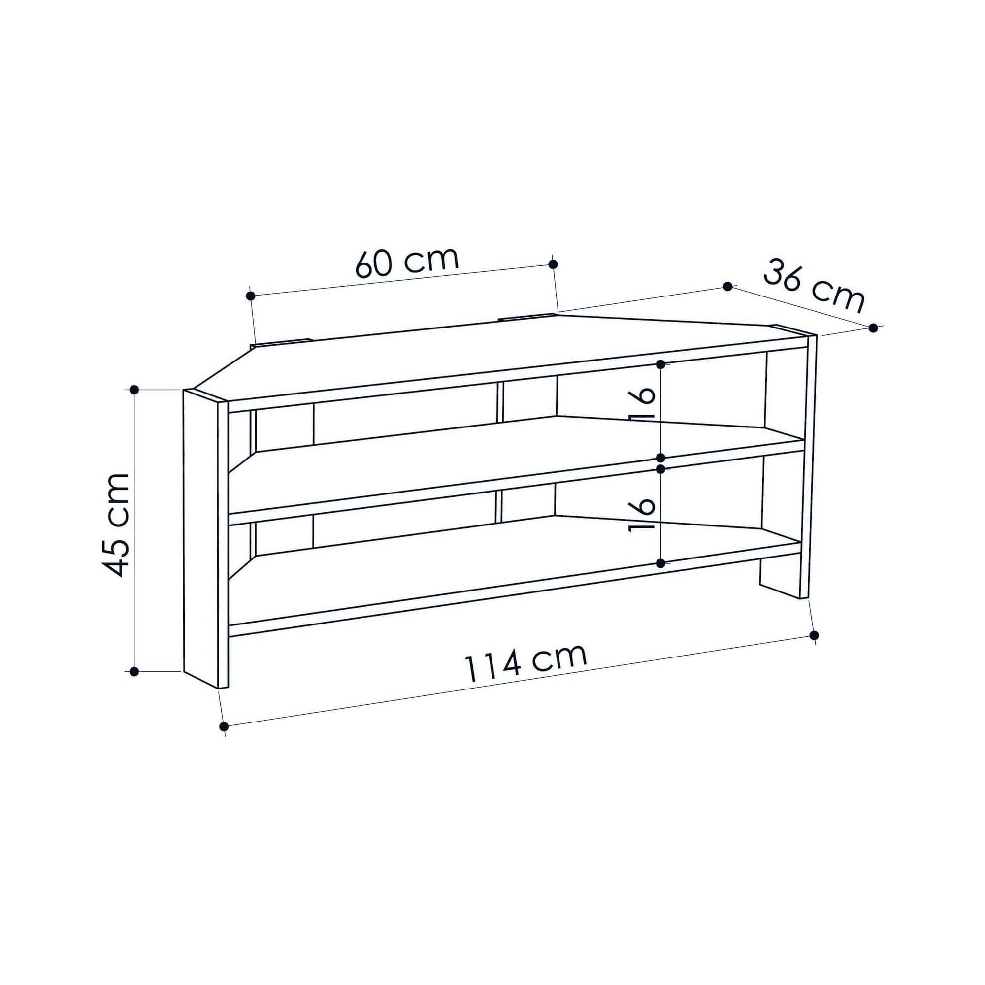 Comoda TV THALES CORNER, bej, PAL melaminat, 114x36x45 cm