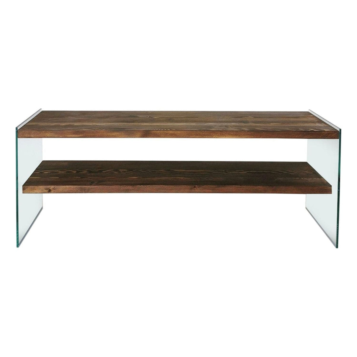 Comoda TV TV103, nuc, sticla/lemn, 120x35x45 cm