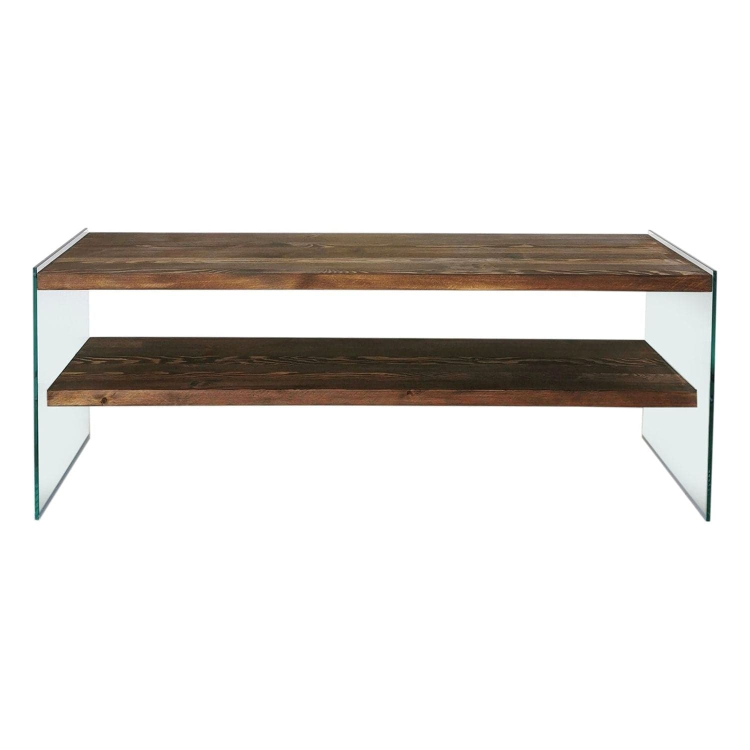 Comoda TV TV103, nuc, sticla/lemn, 120x35x45 cm