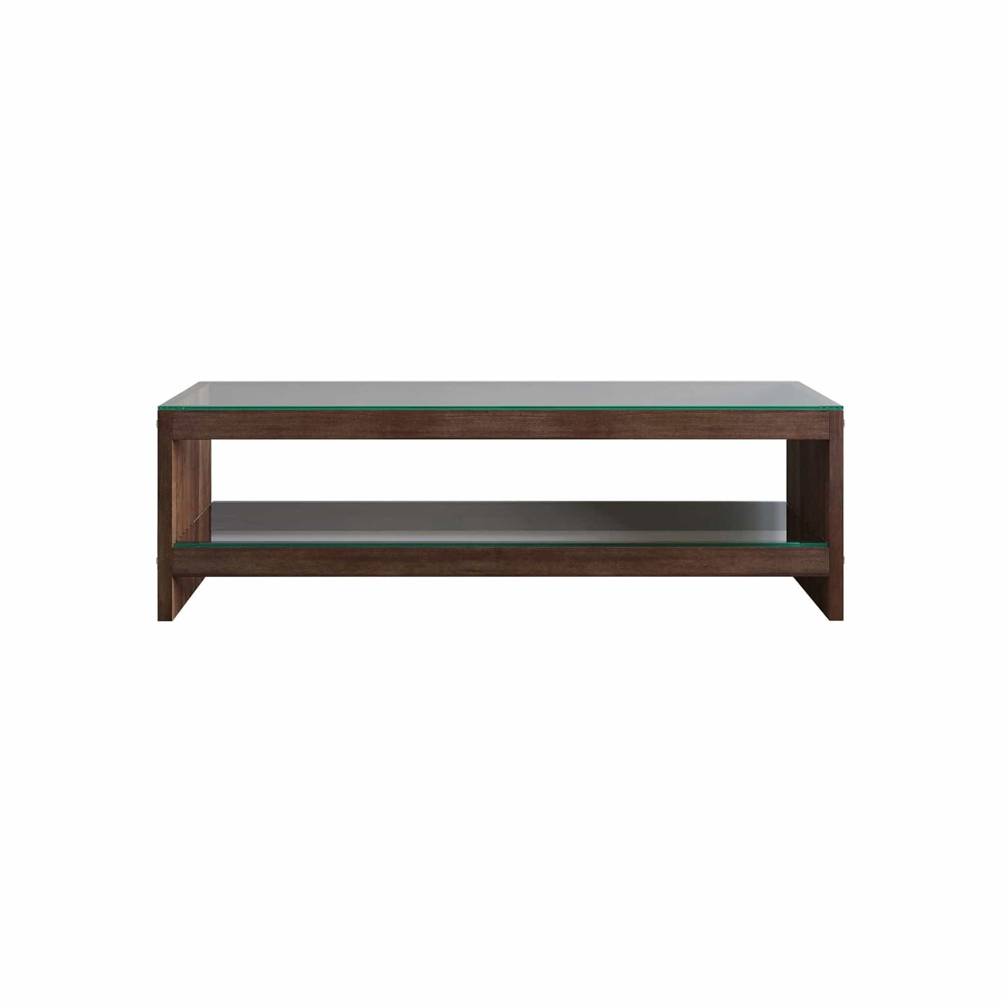 Comoda Tv TV300, nuc, lemn de pin/sticla, 140x40x45 cm