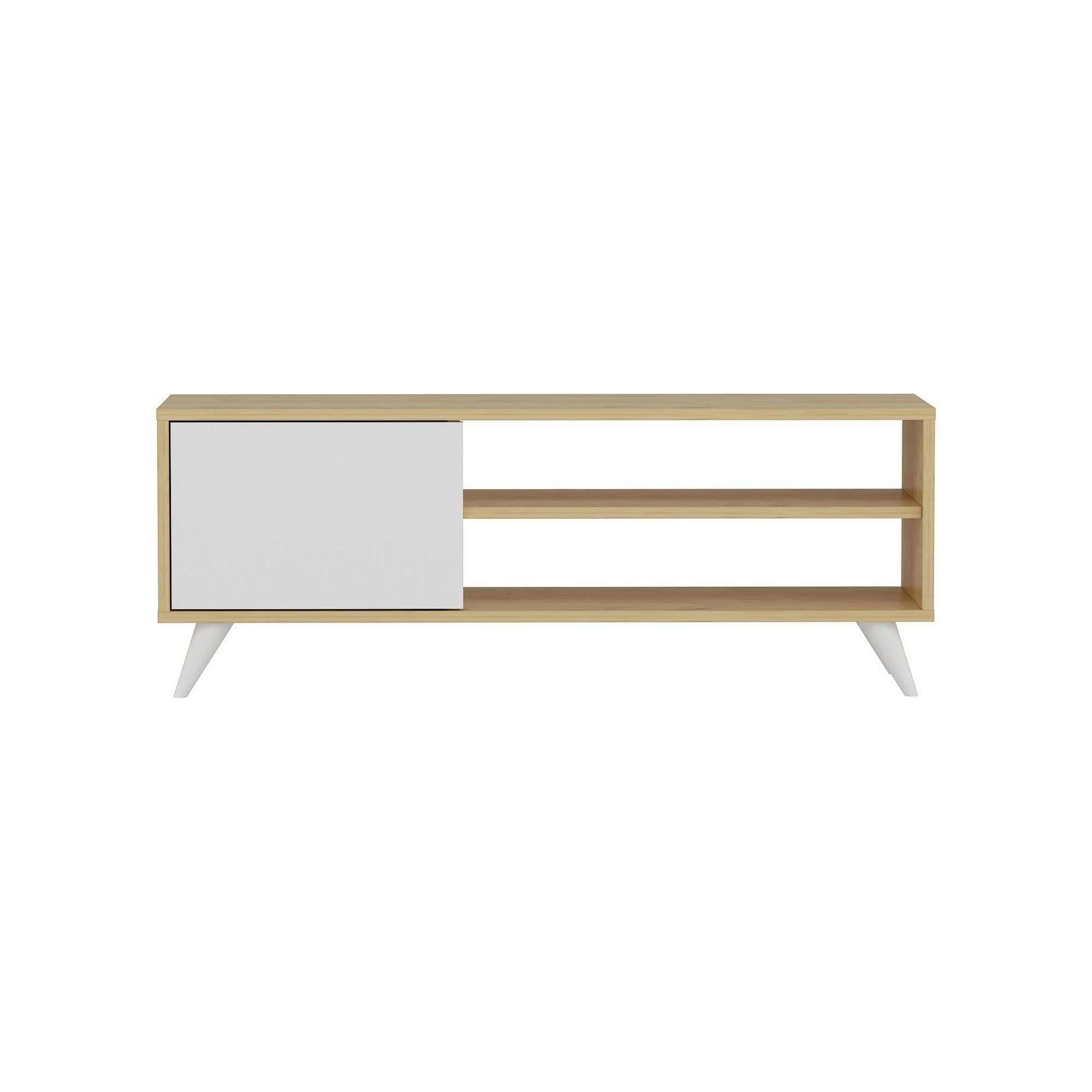 Comoda TV Venga, stejar/alb, PAL melaminat, 120x35x48 cm