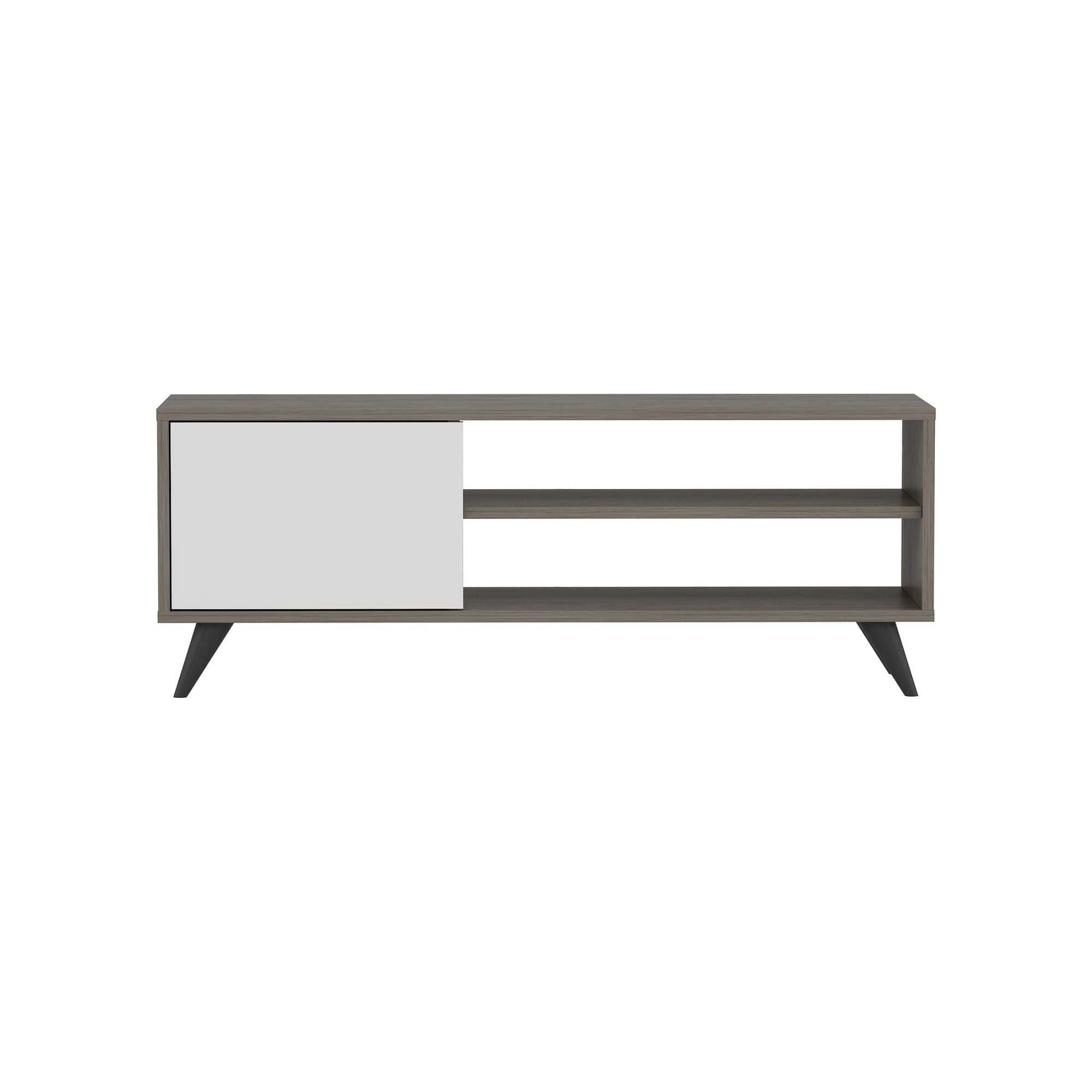 Comoda TV Venga, stejar inchis/alb, PAL melaminat, 120x35x48 cm
