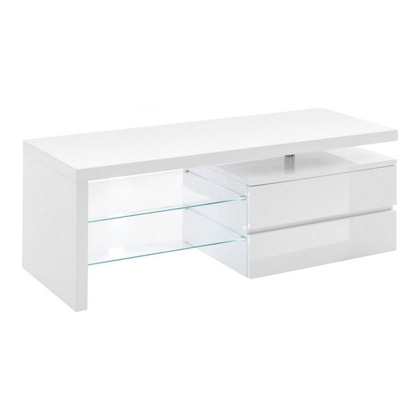 Comoda TV VIOLA, alb lucios, 120x43x42 cm
