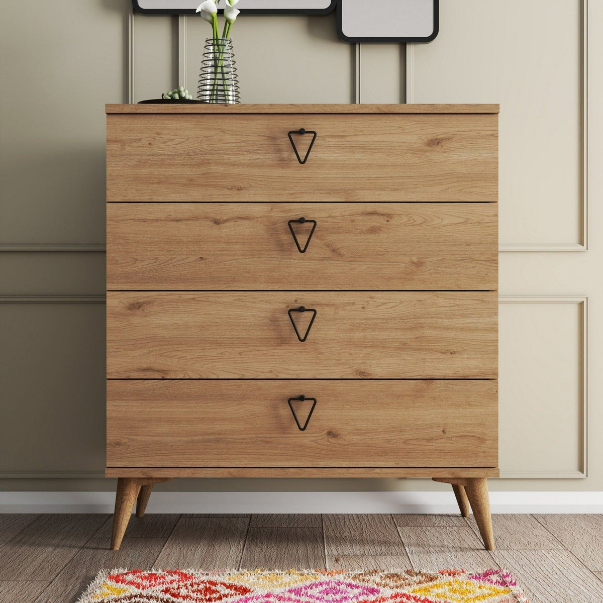 Comoda VERSA-CE, 3612, stejar, PAL melaminat, 80x45x91 cm
