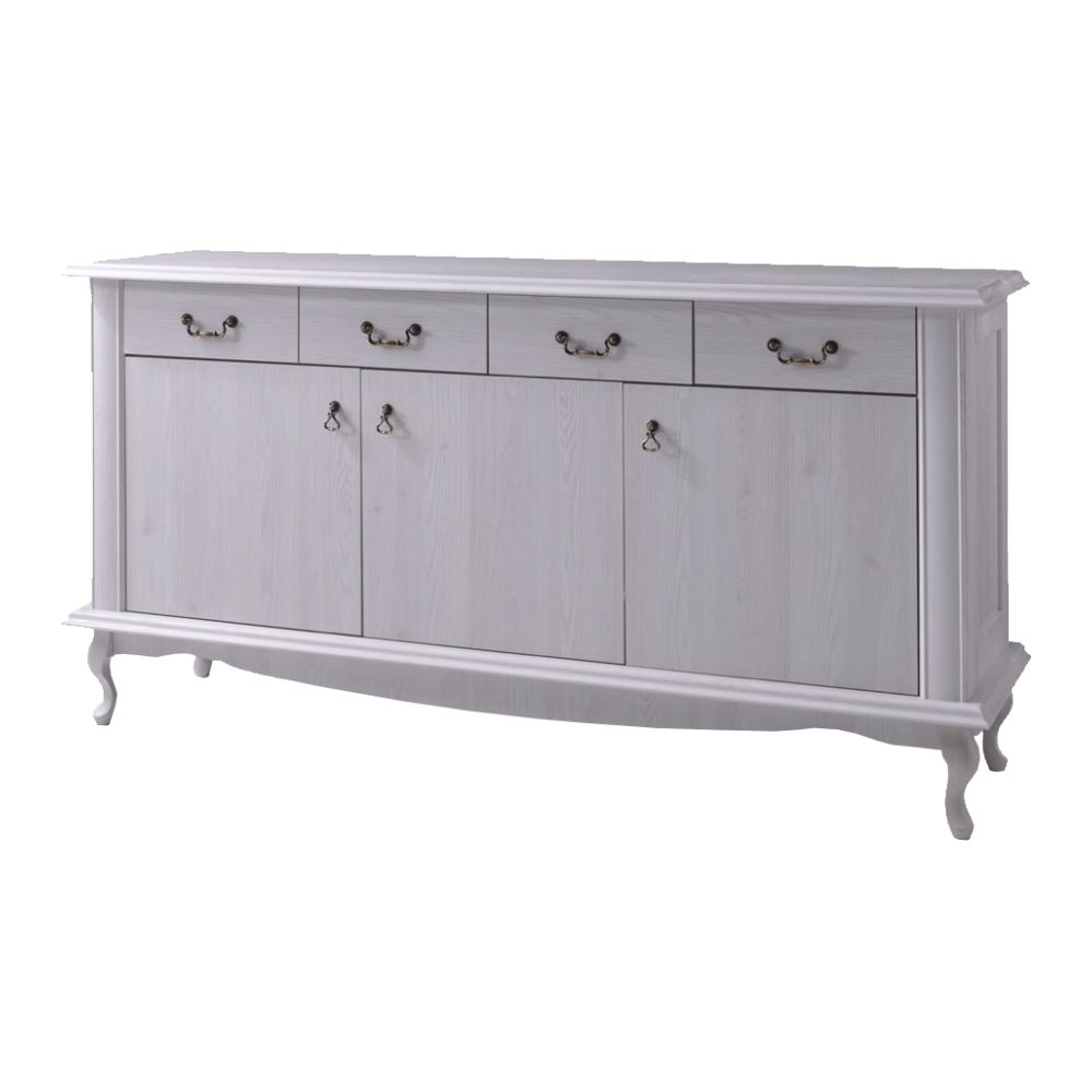 Comoda VILAR DA6, pin alb, DTD laminat, 175x47x89 cm