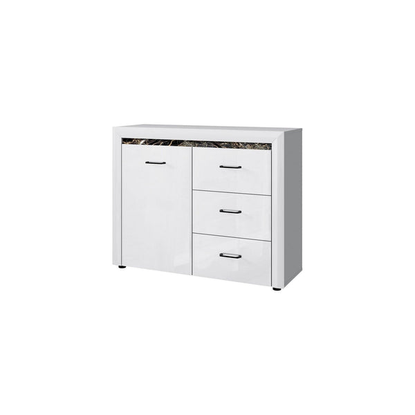 Comoda WHITEBLACK, alb/negru, PAL, 116x40x92 cm