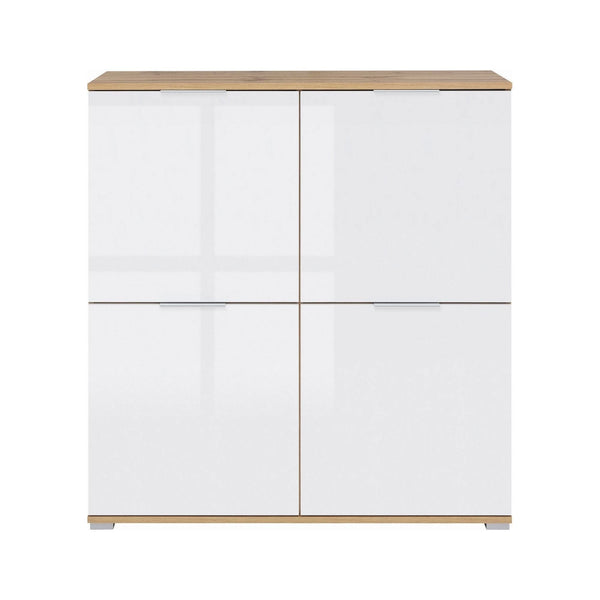 Comoda ZELE KOM4D, alb/stejar wotan, PAL, 104x41x106 cm