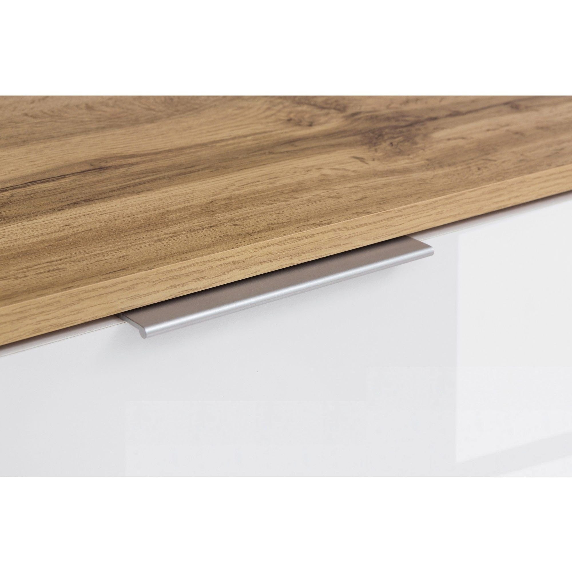 Comoda ZELE KOM4D, alb/stejar wotan, PAL, 104x41x106 cm