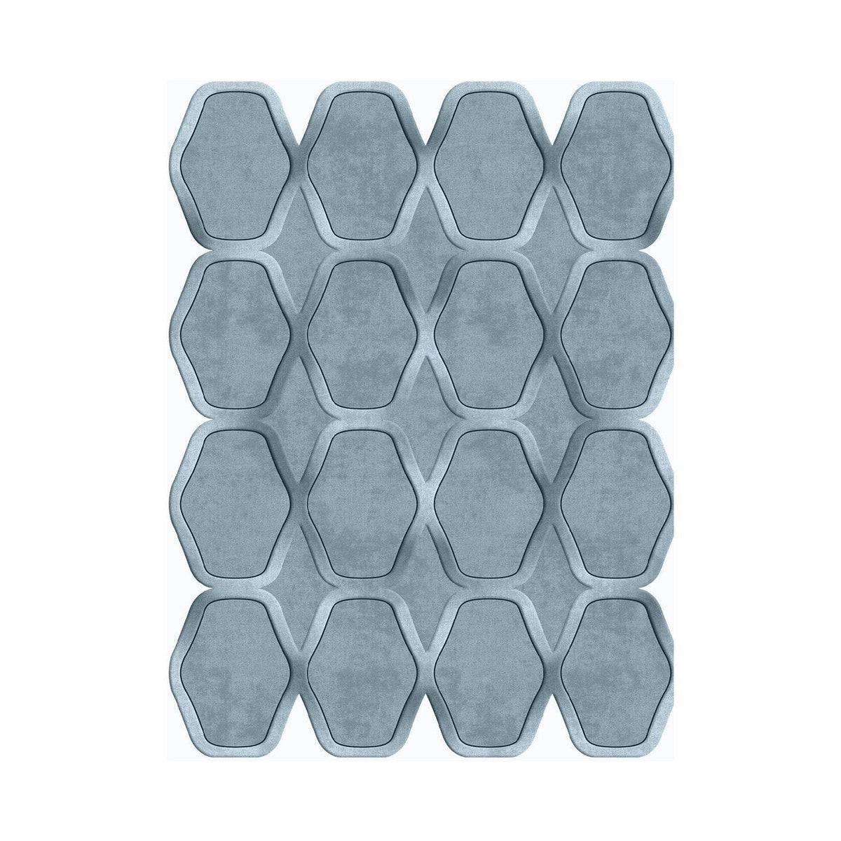 Covor, 160x230 cm, forma dreptunghiulara, poliester, albastru, ALN600146MV07