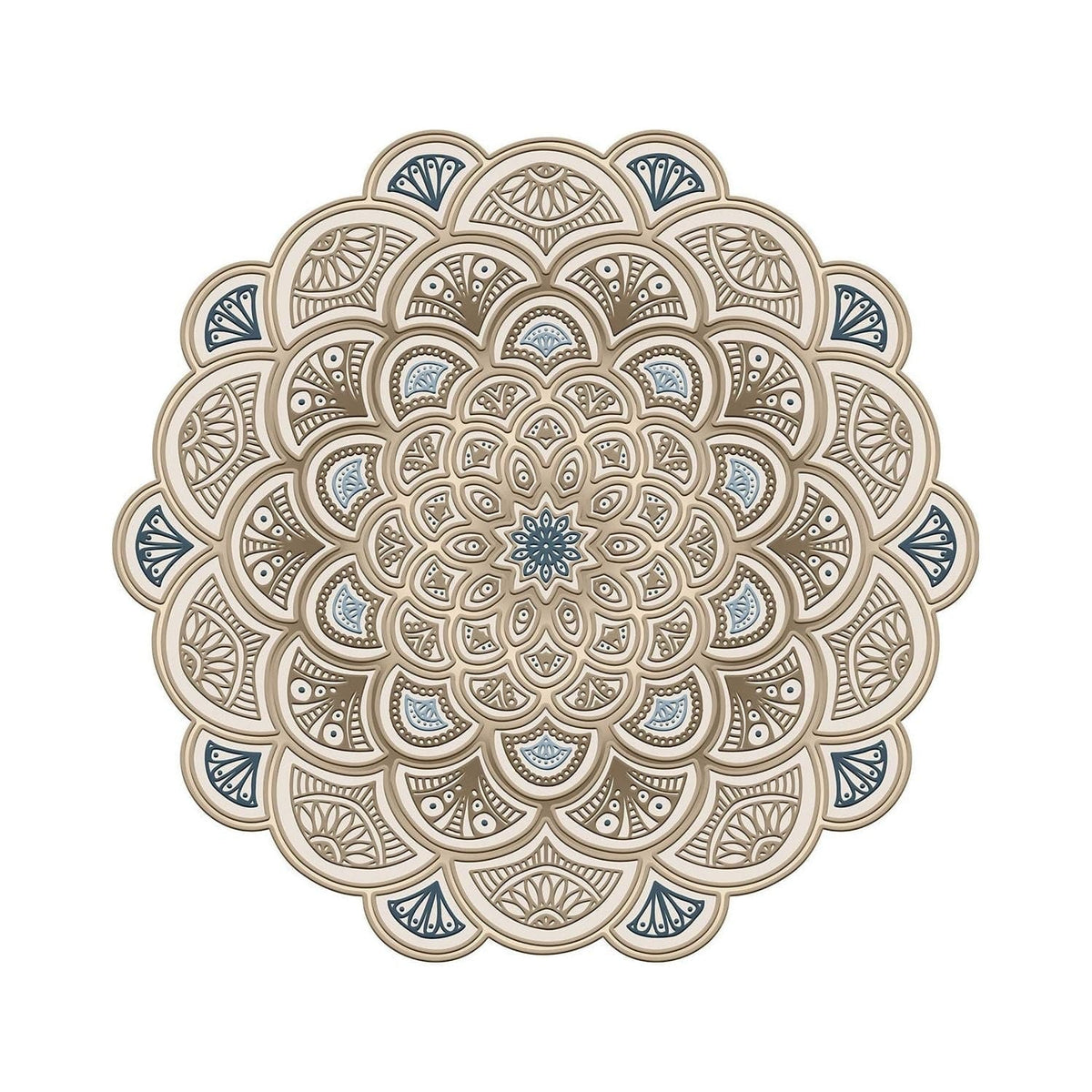 Covor, 180x180 cm, forma rotunda, poliester, crem, ALN600156KR18