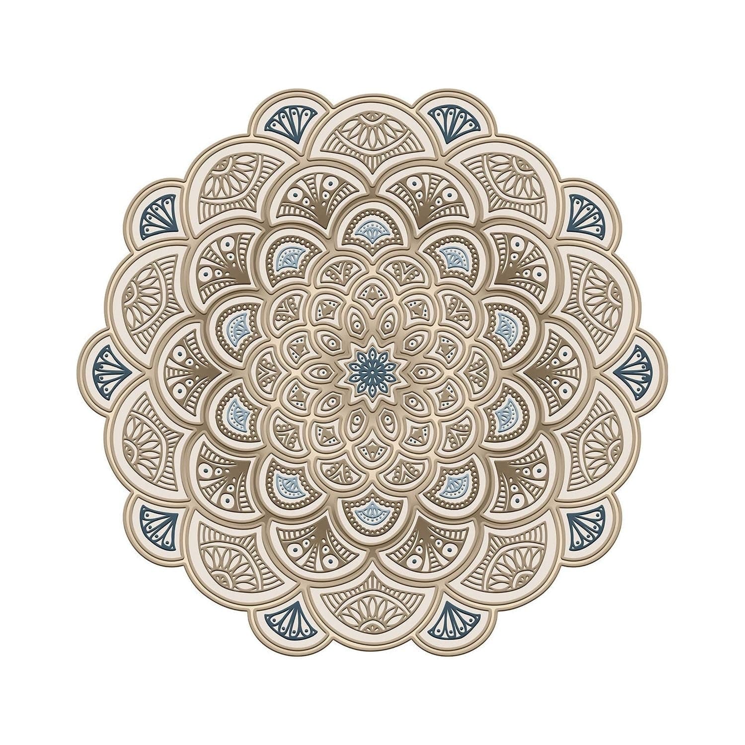 Covor, 180x180 cm, forma rotunda, poliester, crem, ALN600156KR18