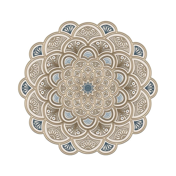Covor, 180x180 cm, forma rotunda, poliester, crem, ALN600156KR18