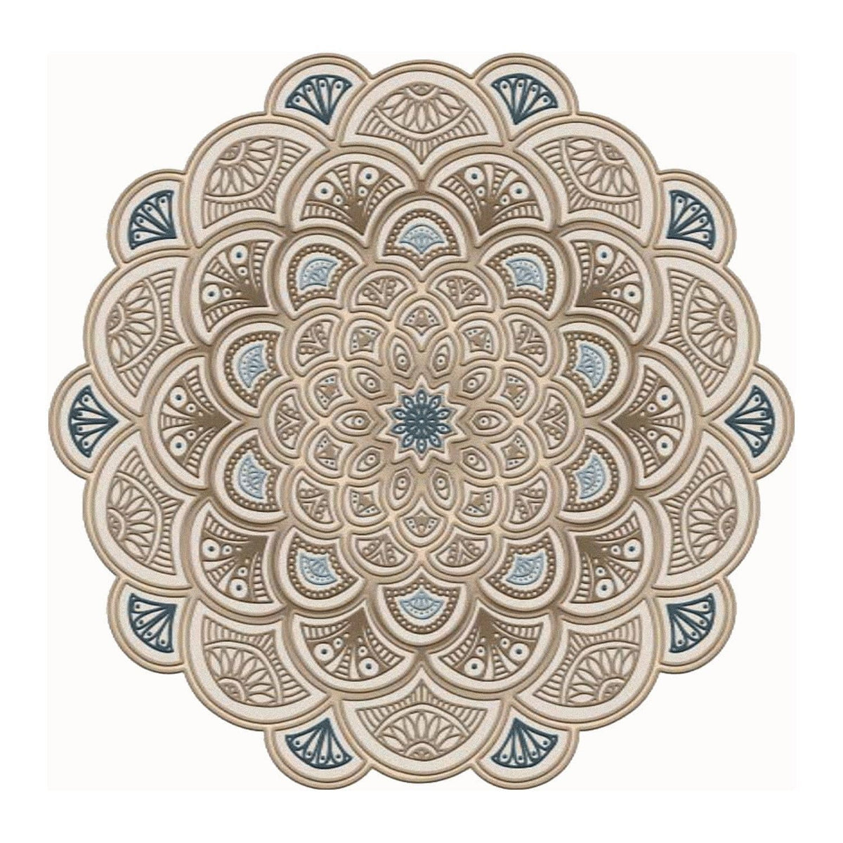 Covor, 180x180 cm, forma rotunda, poliester, crem, ALN600156KR18