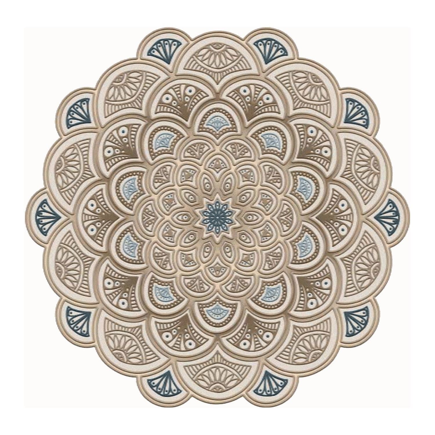 Covor, 180x180 cm, forma rotunda, poliester, crem, ALN600156KR18