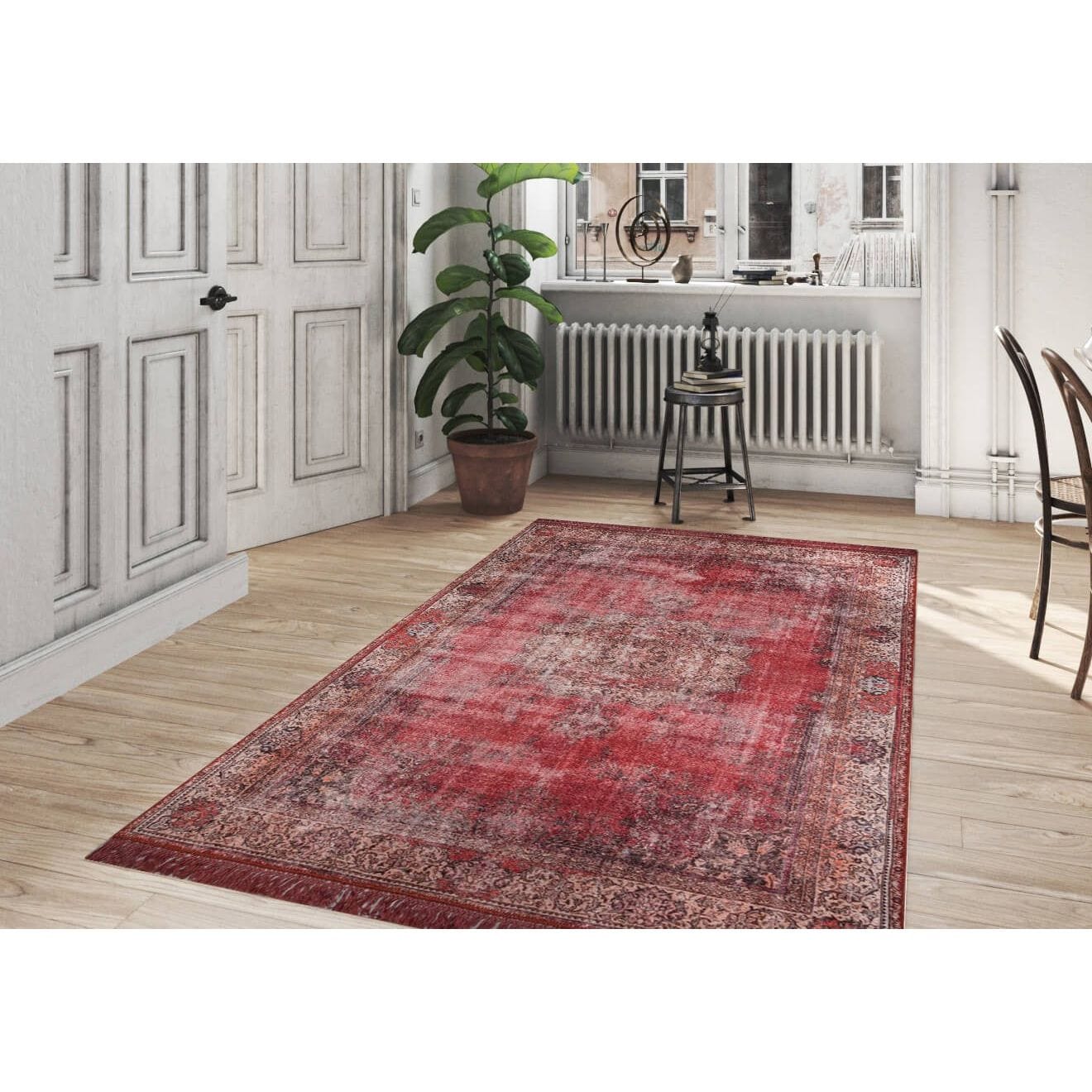 Covor BLUES CHENILLE, 75x230 cm, forma dreptunghiulara, poliester, rosu, Red AL 119